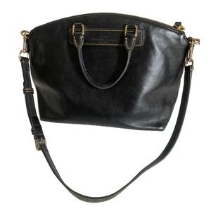 Dooney & Bourke Black Florentine Vacchetta Leather Satchel Handbag Purse